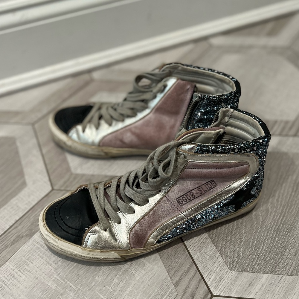 Golden goose slide glitter high top sneakers